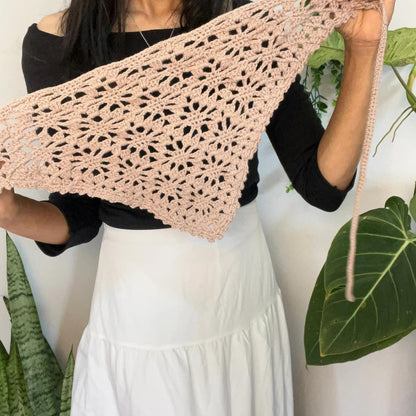 Crochet Wildflower Bandana Pattern Vintage Floral Headscarf | PDF Pattern