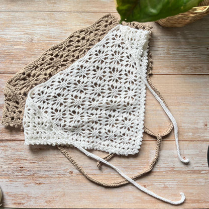 Crochet Wildflower Bandana Pattern Vintage Floral Headscarf | PDF Pattern